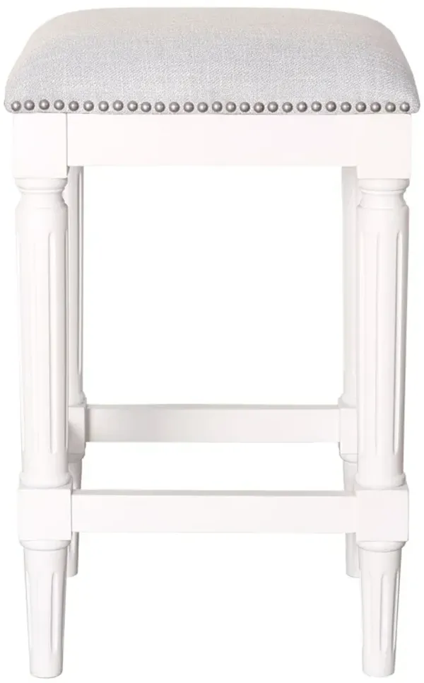 Solid Wood Backless Counter Height Bar Chair - Gray And Antiqued White