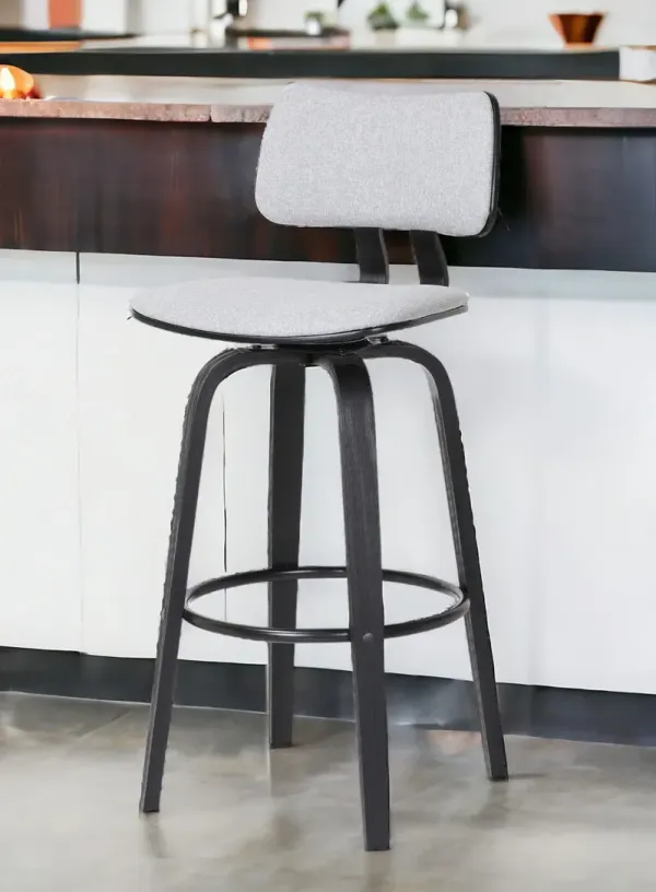 Fabric Swivel Low Back Bar Height Bar Chair - Light Gray And Black