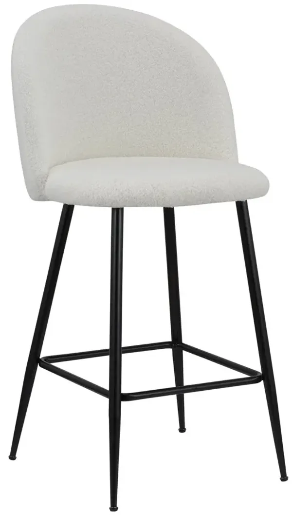Metal Low Back Counter Height Bar Chairs (Set of 2) - White And Black