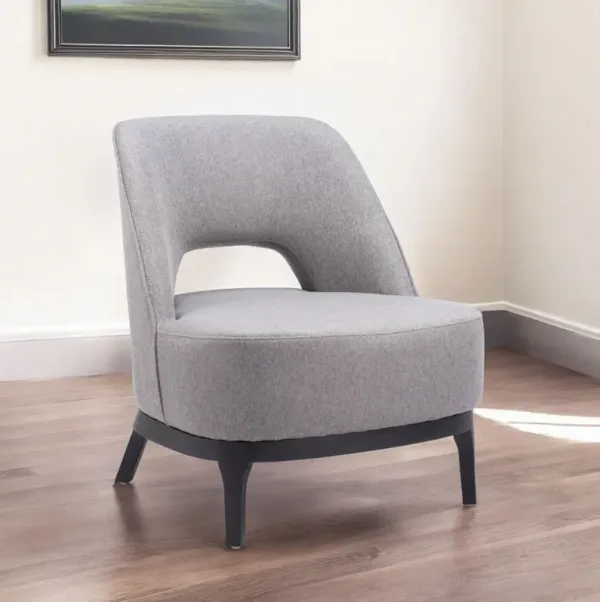 26" Fabric Lounge Chair - Gray And Black