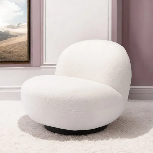 Sherpa Slipper Chair - White And Black