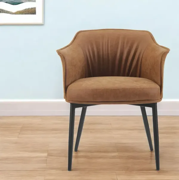 25" Faux Leather Distressed Arm Chair - Brown And Black