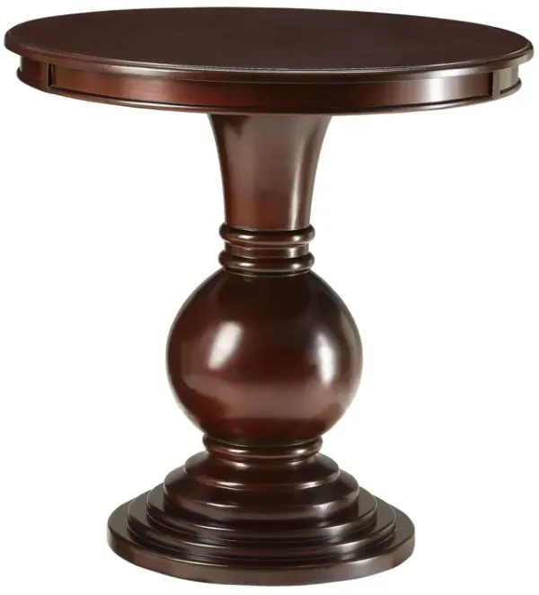 26" Solid Wood Round End Table - Brown