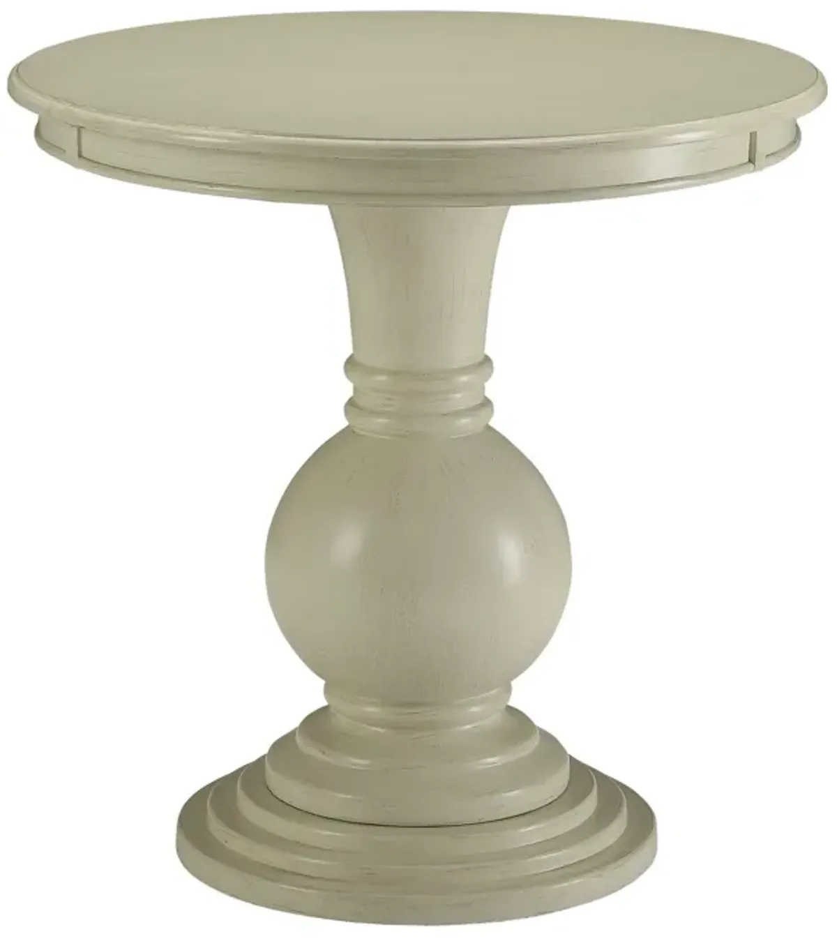 Solid And Manufactured Wood Round End Table - White