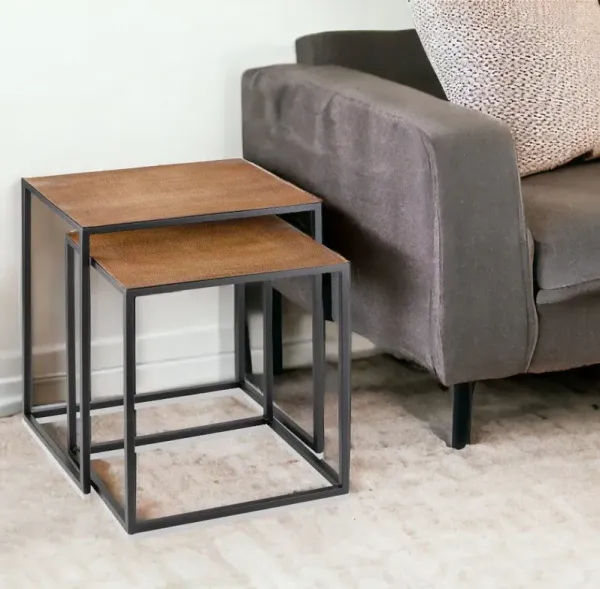 Resin End Table - Black And Brown