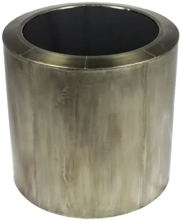 Glass And Metal Round End Table - Silver And Black