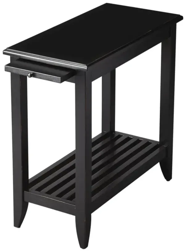 End Table With Shelf - Black
