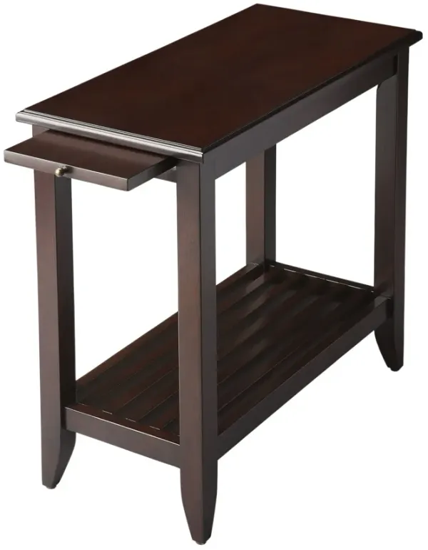 Manufactured Wood Rectangular End Table With Shelf - Merlot
