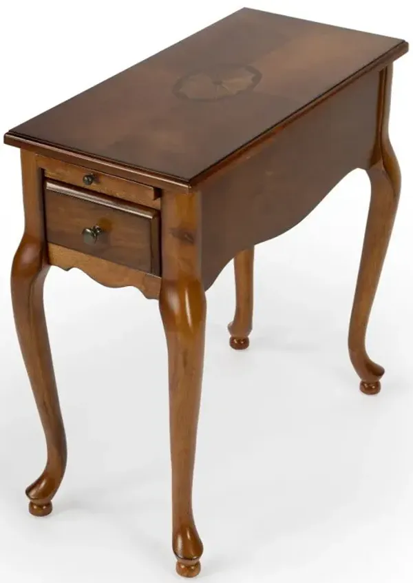 Solid And Manufactured Wood Rectangular End Table With Drawer - Brown