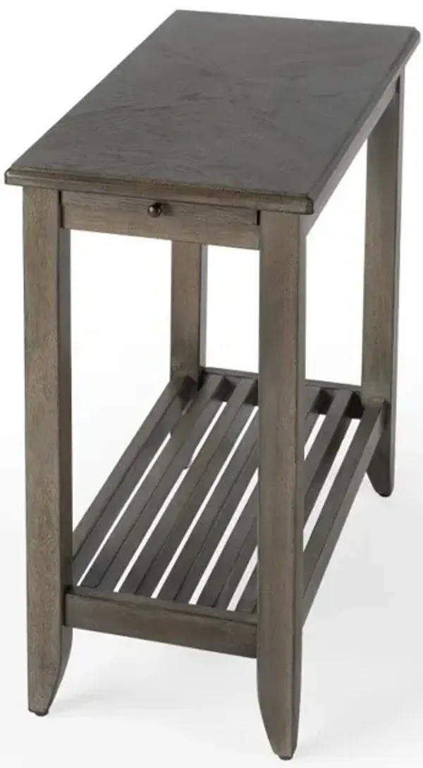 Rectangular End Table With Shelf - Brown Gray