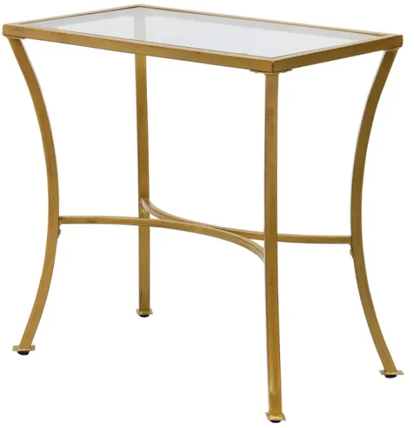 Metal Round End Table - Antique Nickel