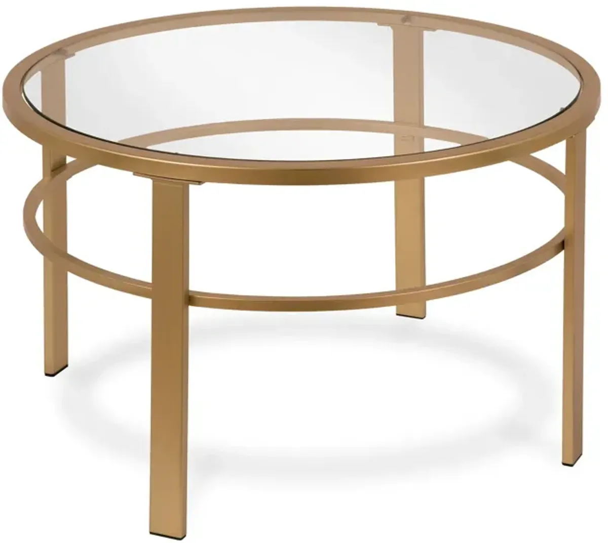 Glass And Steel Round Nested Coffee Tables (Set of 2) - Gold