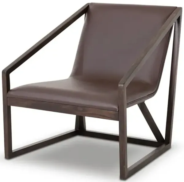 Genuine Leather Lounge Chair - Brown