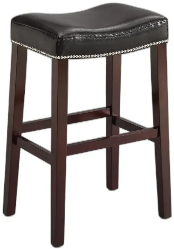 15" x 20" x 30" Bar Chair - Black / Dark Brown