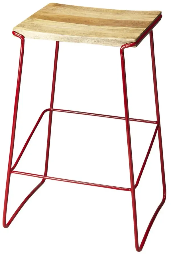 31" Iron Backless Bar Chair - Brown