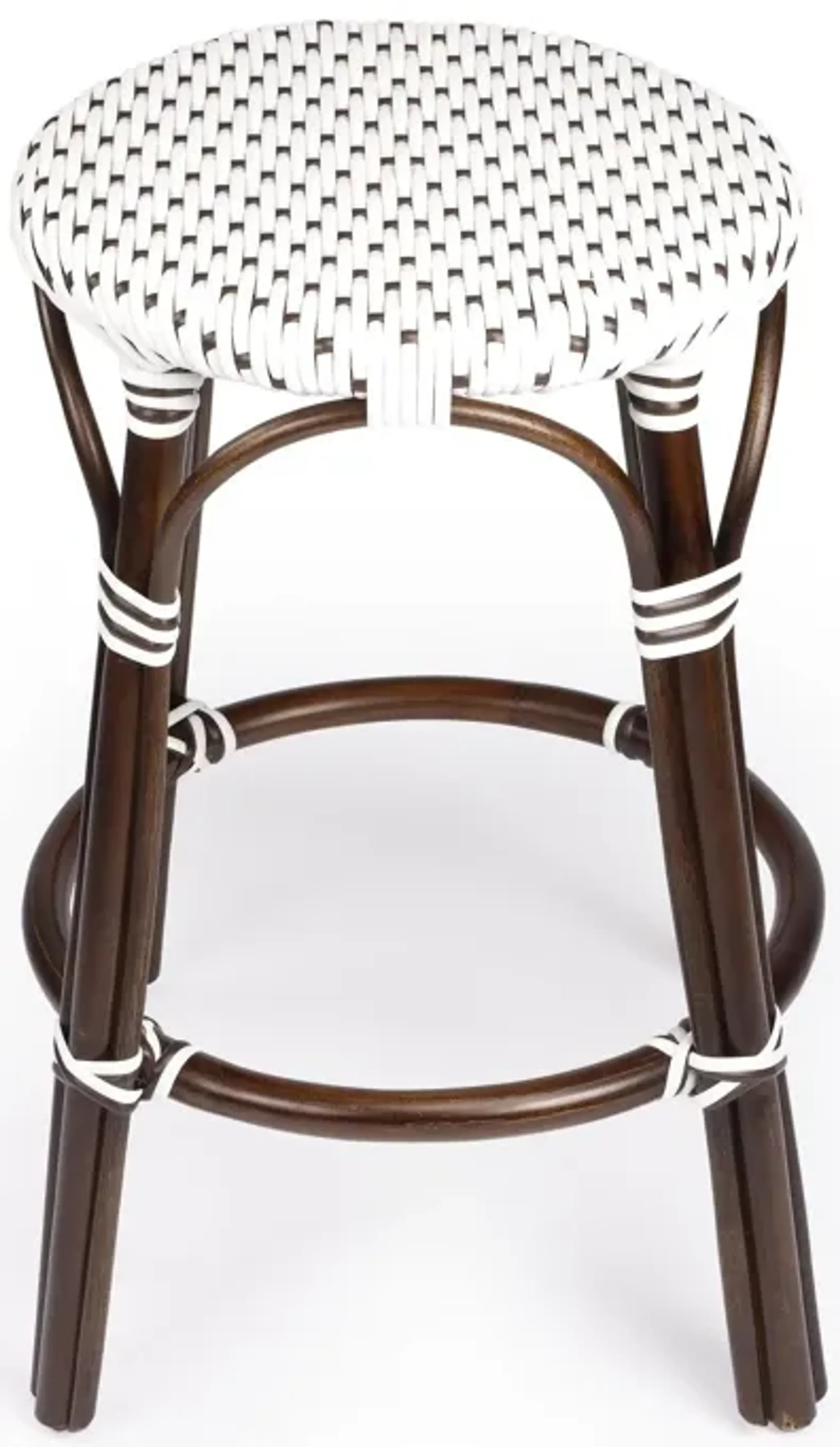 Rattan Backless Counter Height Bar Chair Dark Brown White And Brown Bel ...
