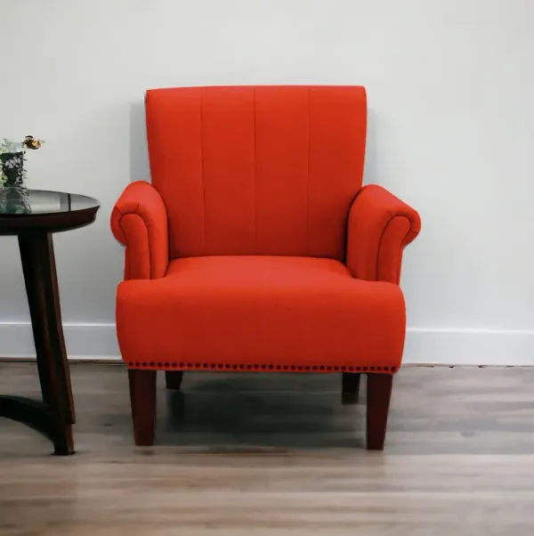 Upholstered Arm Chair - Orange And Brown