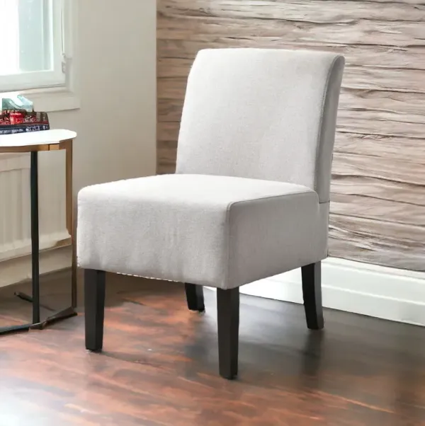 Upholstered Slipper Chair - Gray And Black