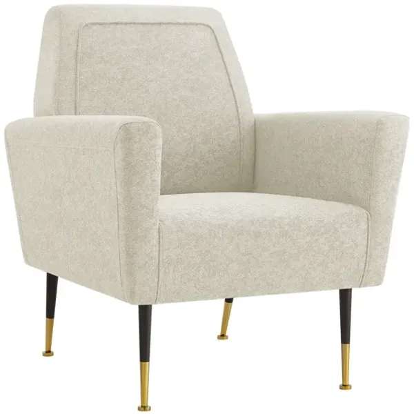 Linen Arm Chair - Beige And Gold