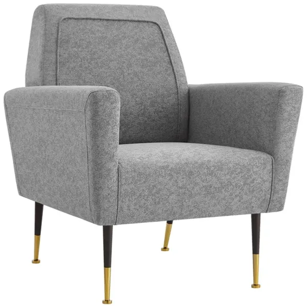 Linen Arm Chair - Light Gray And Gold