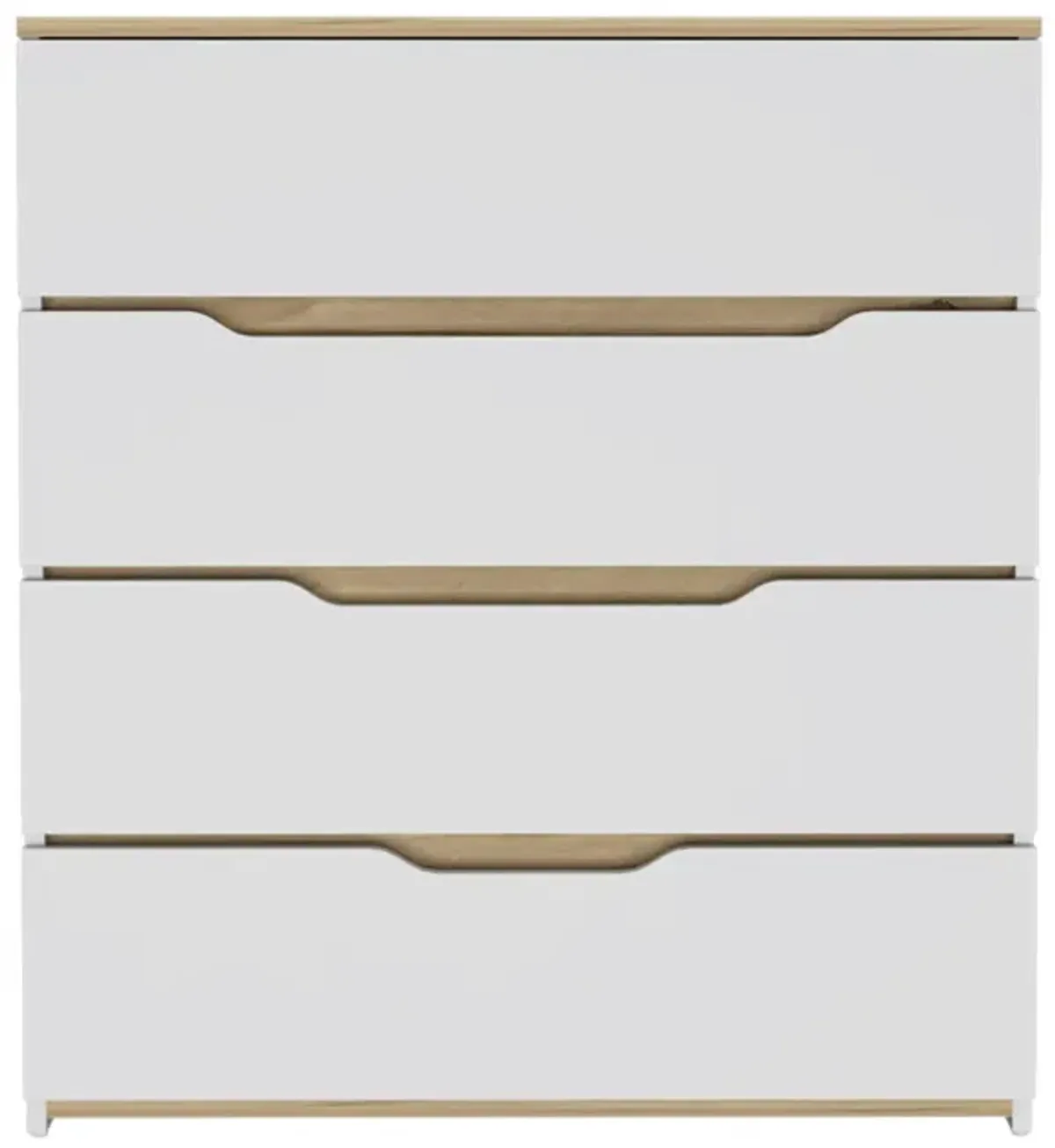 Four Drawer Standard Chest - Brown And White
