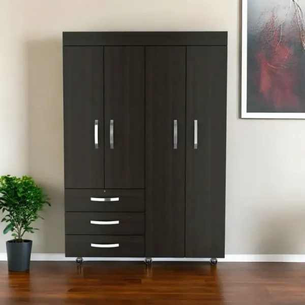 47" Three Drawer Combo Dresser - Black