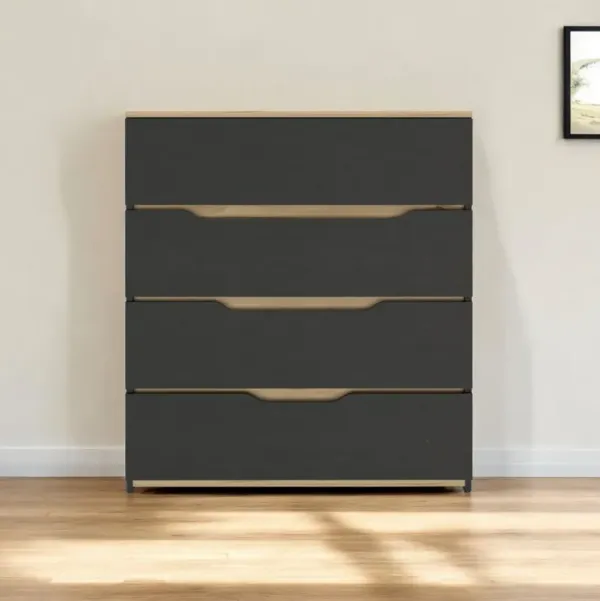 Four Drawer Dresser - Natural And Black