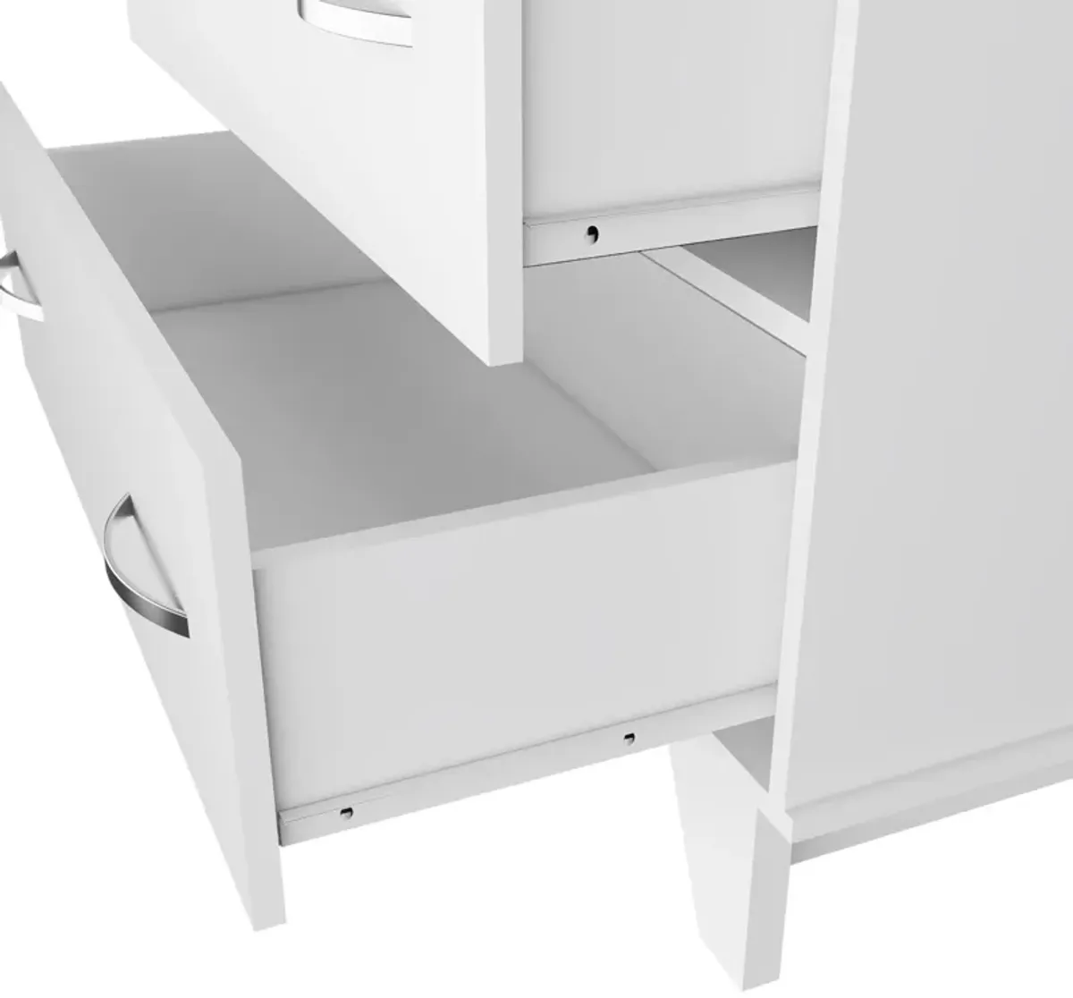 Two Drawer Dresser With Open Shelving - White