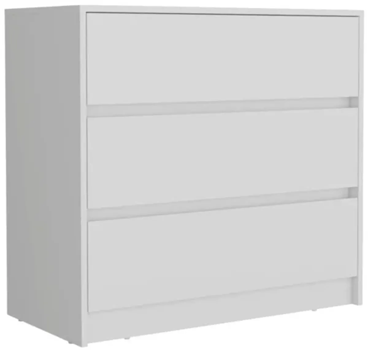 34" Three Drawer Dresser - White