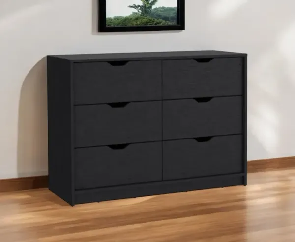 Four Drawer Double Dresser - Black