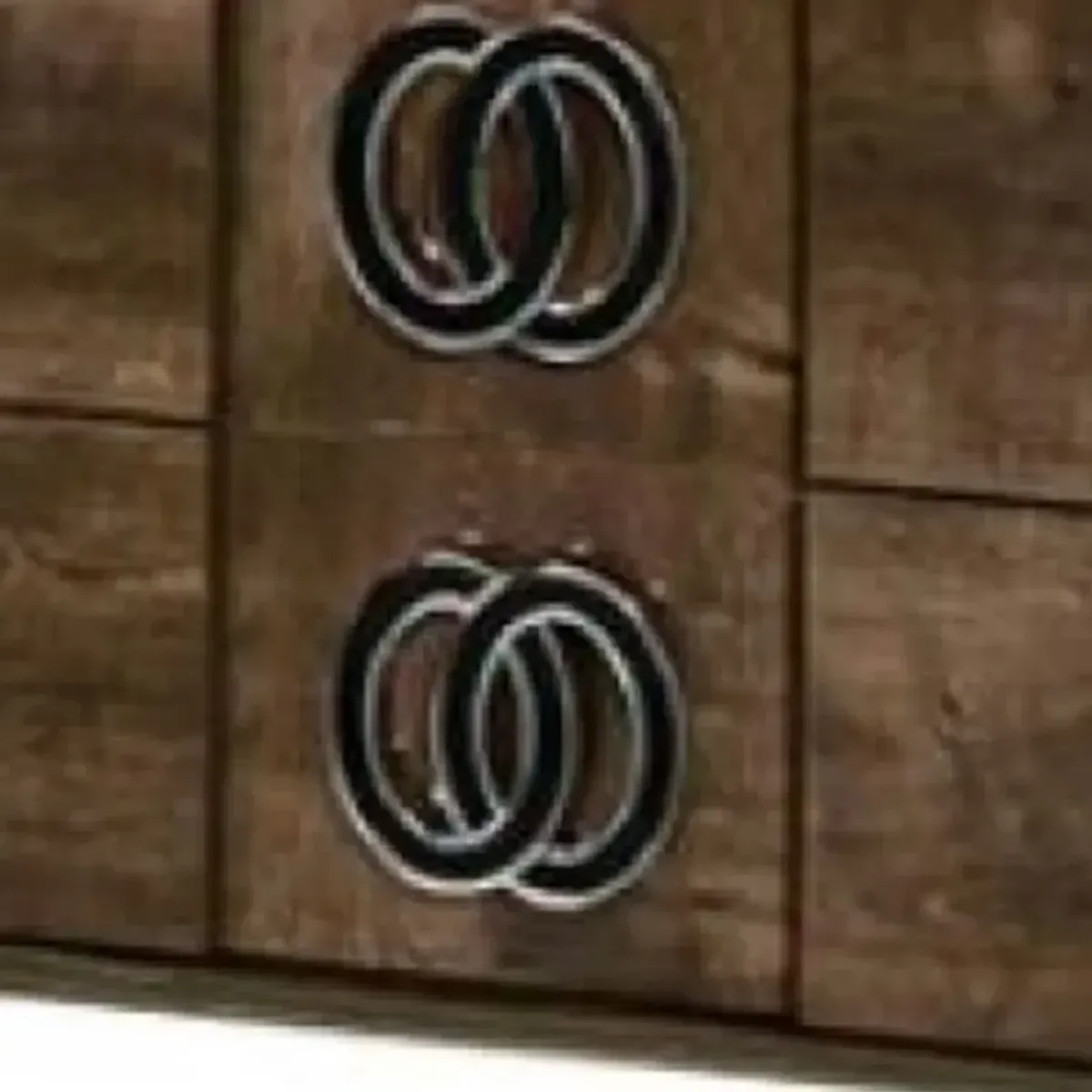 MDF Veneer And Chrome Nightstand - Dark Brown