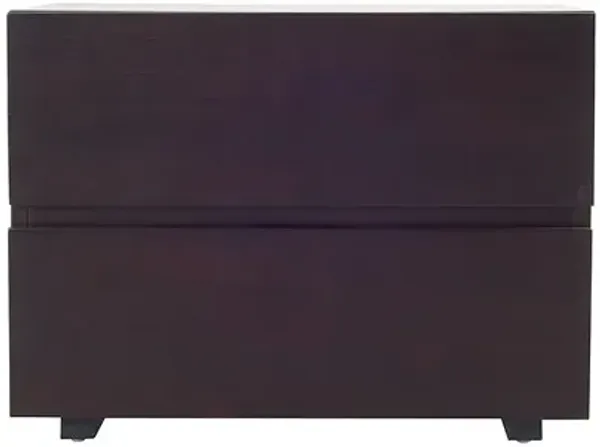 Wenge Veneer And MDF Nightstand - Dark Brown