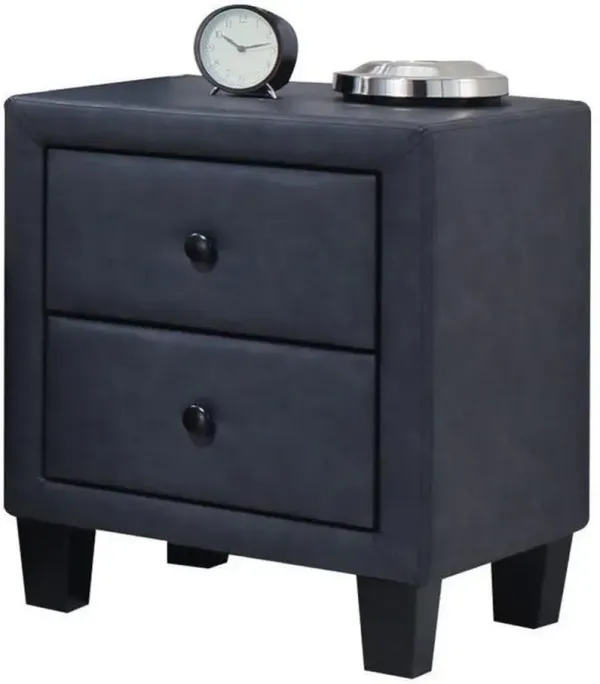 2-Tone Upholstered Contemporary Nightstand - Gray