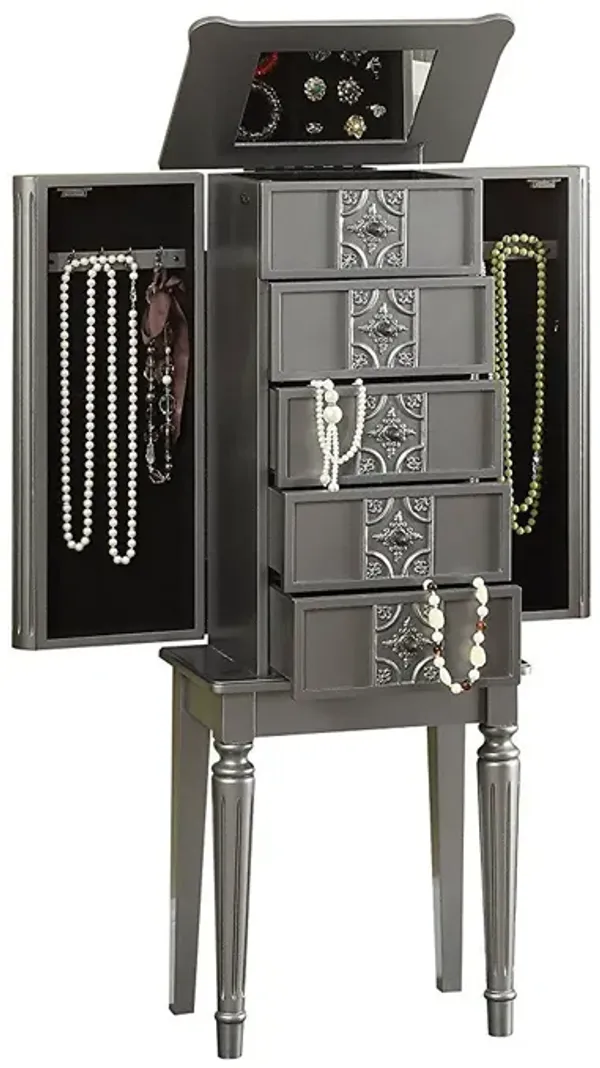 5 Mirrored Nightstand - Silver