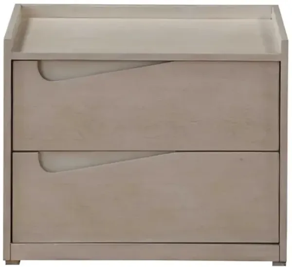 Wood Nightstand - Whitewashed