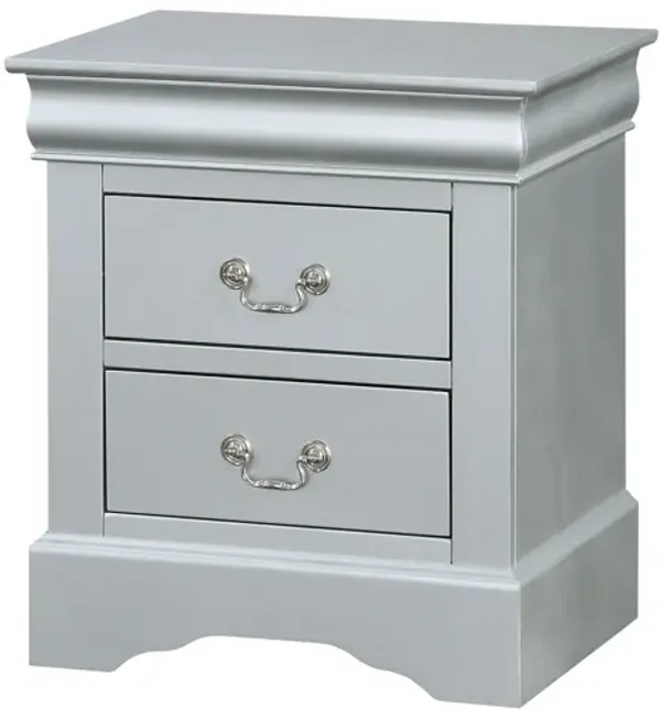15" x 21" x 24" Two Drawers Nightstand - Platinum