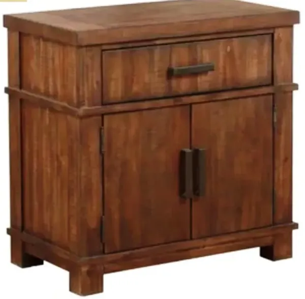 Wood Nightstand - Cherry Oak