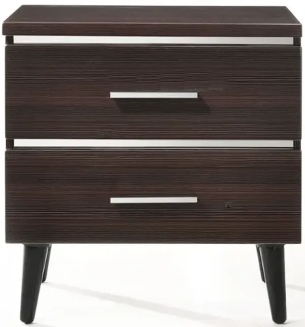 High Gloss Wood Veneer (Paper) Nightstand - Cherry