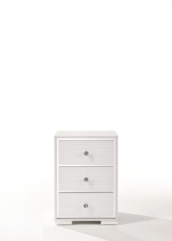 Wood Veneer (Paper) Nightstand - Cream