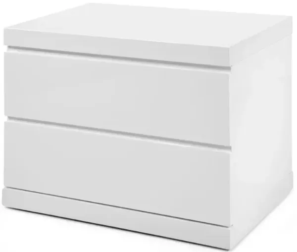 24" x 16" x 18" Two Drawers Nightstand - White