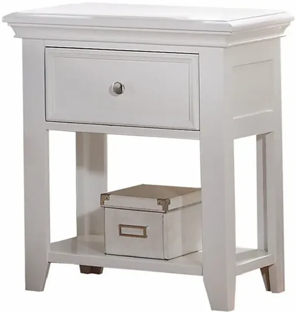 27" One Drawer Nightstand - White
