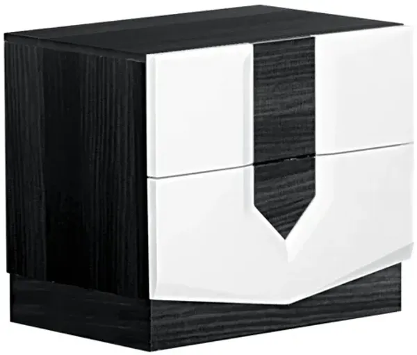 Nightstand With 2 Drawer - White And Gray