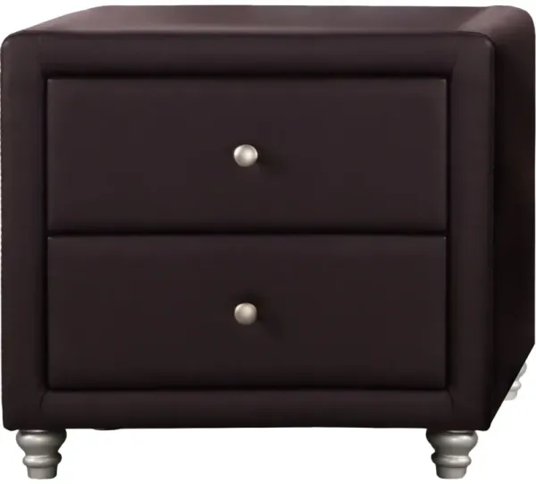 Upholstered 2 Drawer Nightstand - Brown