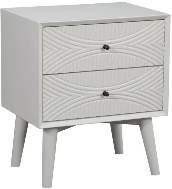 Groovy 1 Drawer Wood Nightstand - White