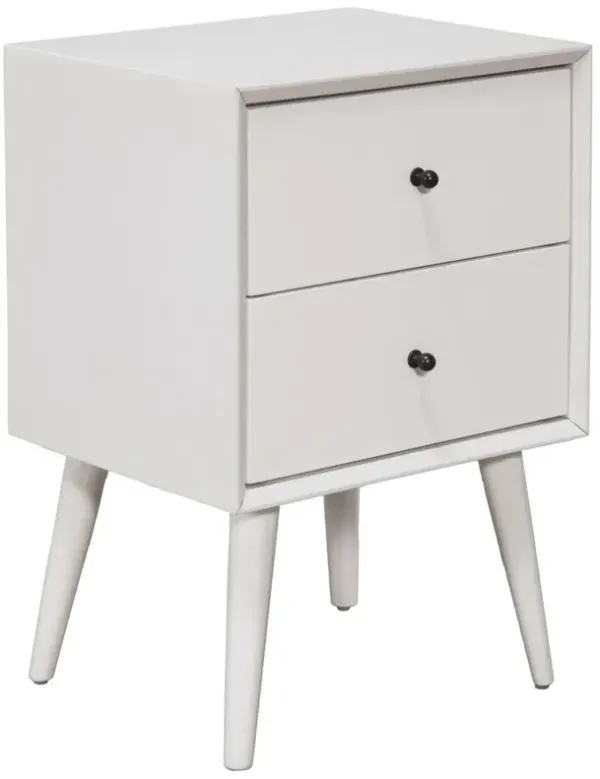 Century Modern Wood 2 Drawer Nightstand - White