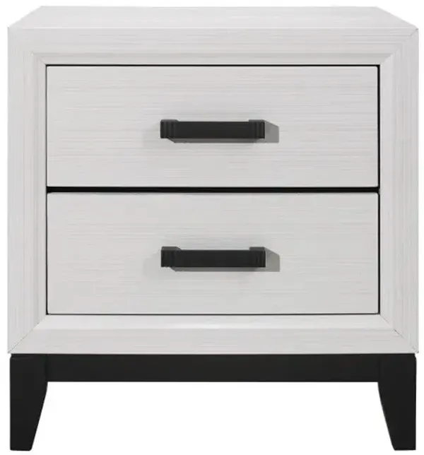 25" Two Drawer Nightstand - White