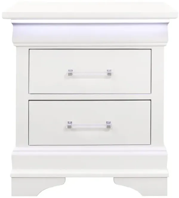 24" Two Drawer Nightstand - White