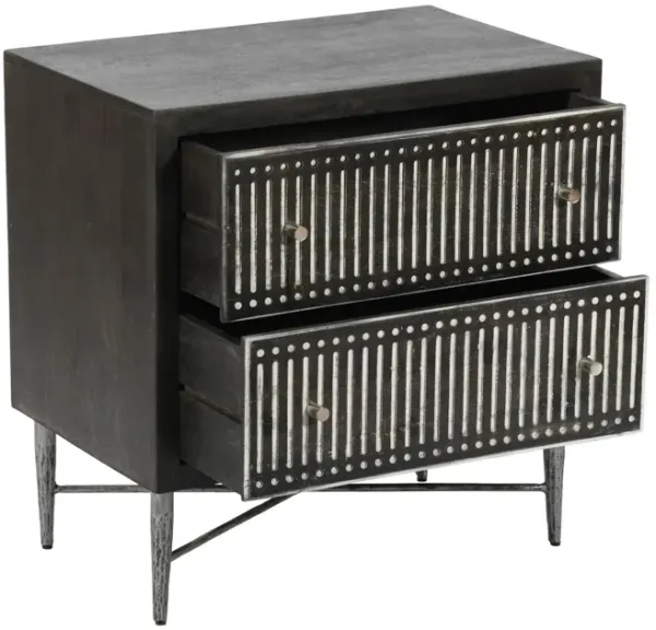 Two Drawer Nightstand - Antique Brown