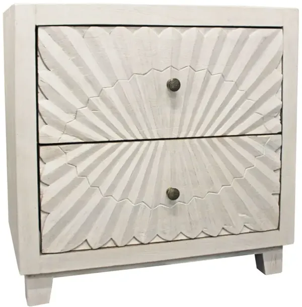 Two Drawer Nightstand - Ivory