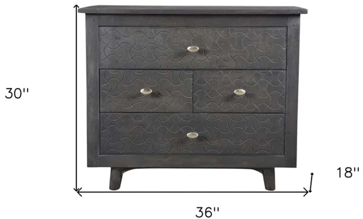 Four Drawer Nightstand - Gray